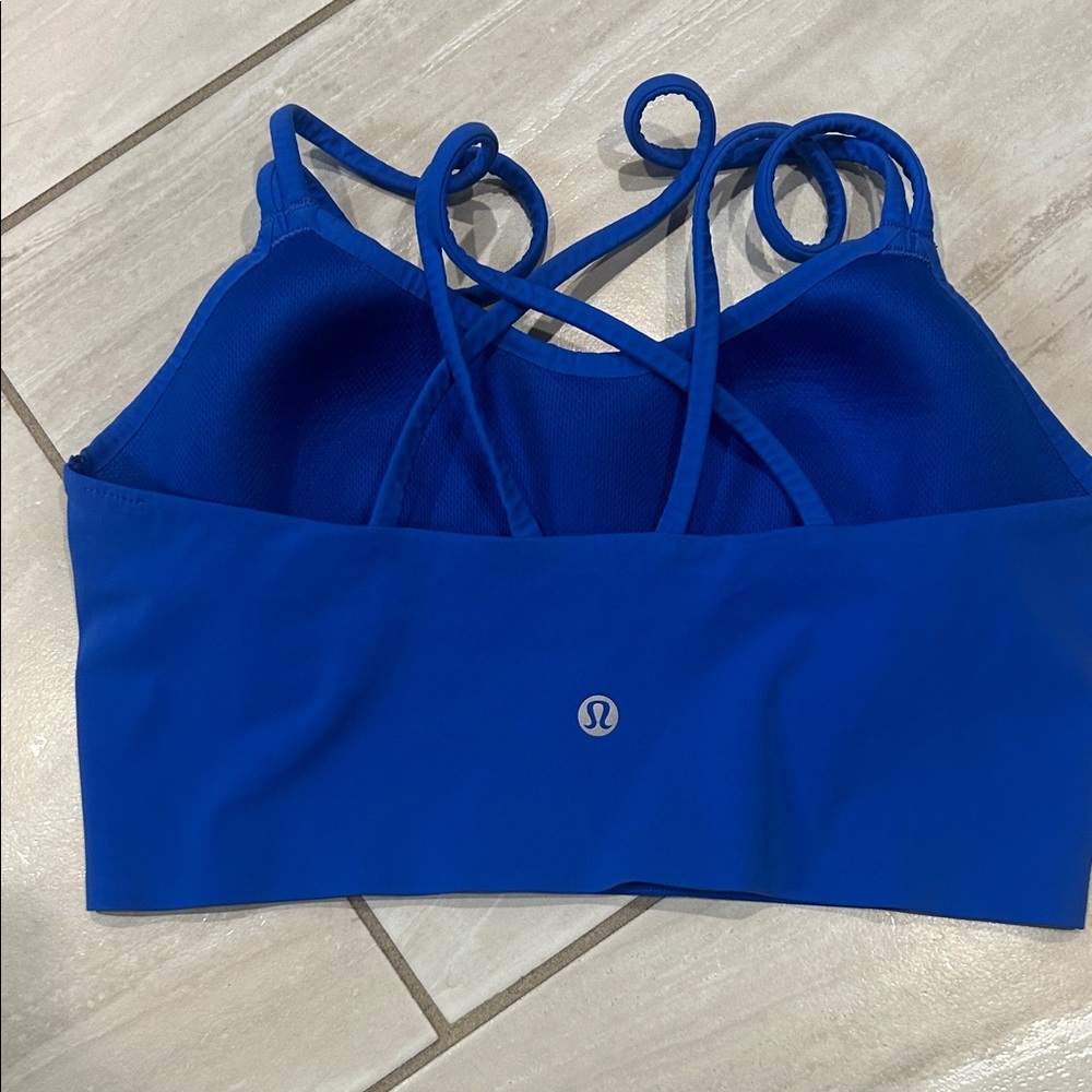Lululemon Like A Cloud Longline Bra Blazer Blue Tone - Picture 3 of 5